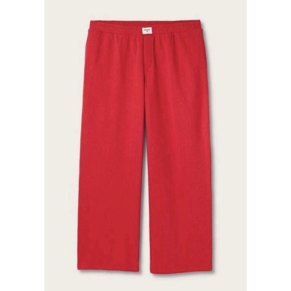 Parke Women's High-Rise Boxer Sweatpants - Red- Medium